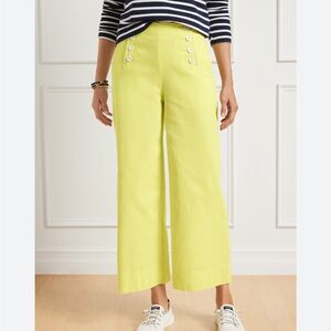 Talbots Nautical Sailor Chino Wide Leg Crop Size 4 NWT